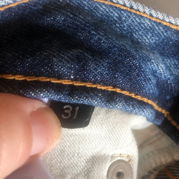 John Elliott  Dark Denim Straight Crop Jeans - Picture 5 of 6